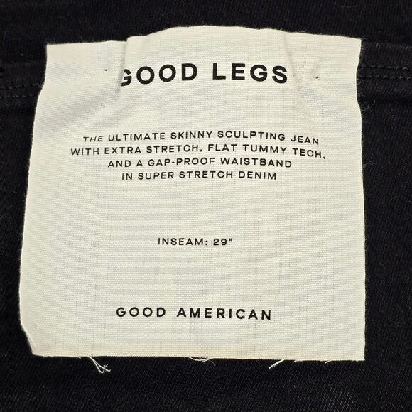 Good American Good Legs Skinny Sculpting Jeans Womens Plus Size 28 Black Stretch - Picture 4 of 14